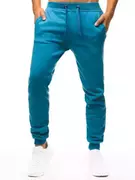 Spodnie męskie - Spodnie męskie dresowe turkusowe Dstreet UX3428 - miniaturka - grafika 1