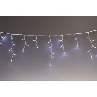 Lampki zewnętrzne kurtyna sople zwis 10/15/25 cm 130 LED zimny biały - Oświetlenie świąteczne - miniaturka - grafika 1