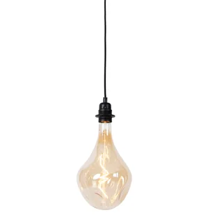 QAZQA Lampa wisząca czarna z możliwością ściemniania  w tym ściemnialna złota dioda LED - Cava Luxe - Lampy sufitowe - miniaturka - grafika 1