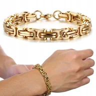 Bransolety męskie - GRUBA BRANSOLETKA ZŁOTA Męska Bransoleta KRÓLEWSKI Bizantyjski - miniaturka - grafika 1