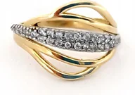 Pierścionki - Złoty pierścionek 585 cyrkonie 2,75g ażur 13r modny elegancki wzór 14kt - miniaturka - grafika 1