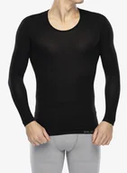 Bluzy sportowe męskie - Bluza termoaktywna Brubeck Base Layer L/S Shirt - graphite - miniaturka - grafika 1