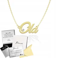 Łańcuszki - Złoty Naszyjnik z Imieniem OLA Łańcuszek Prezent SREBRO 925 DEDYKACJA - miniaturka - grafika 1