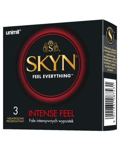 SKYN Unimil Intense Feel  -prezerwatywy nielateksowe z wypustkami Wariant/Rozmiar: 3 szt.||