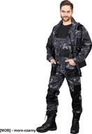 Odzież robocza - R.E.I.S. FORECO-B - spodnie ochronne ogrodniczki, poliester-bawełna 260 g/m2, 8 kieszeni - czarno-żółty 52 - miniaturka - grafika 1