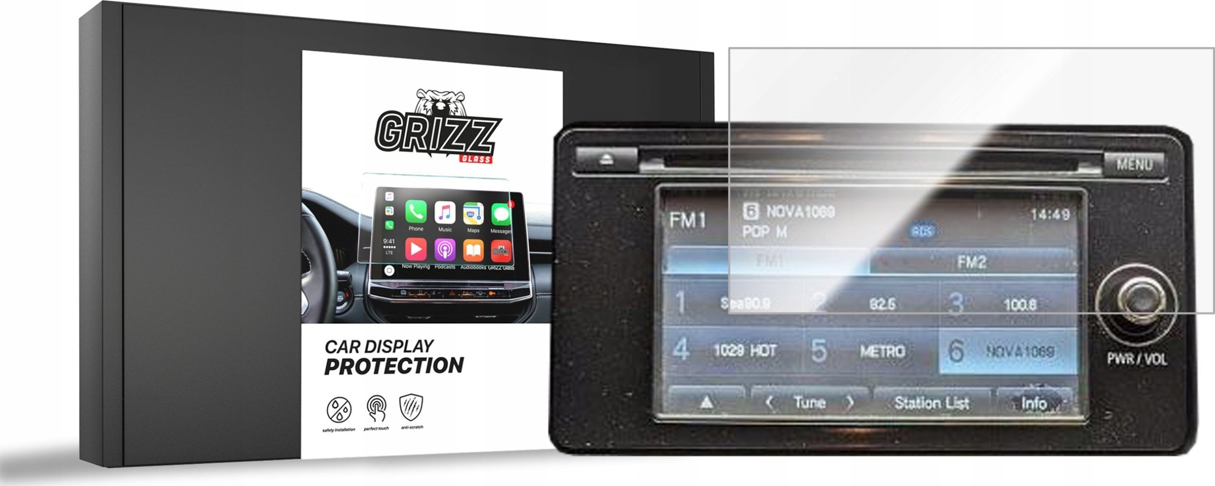 Radio samochodowe GrizzGlass Folia ceramiczna CarDisplay Protection do Mitsubishi Lancer 8 2015