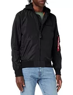 Kurtki męskie - Alpha Industries Męska kurtka bomberka, czarny/czarny, S - miniaturka - grafika 1