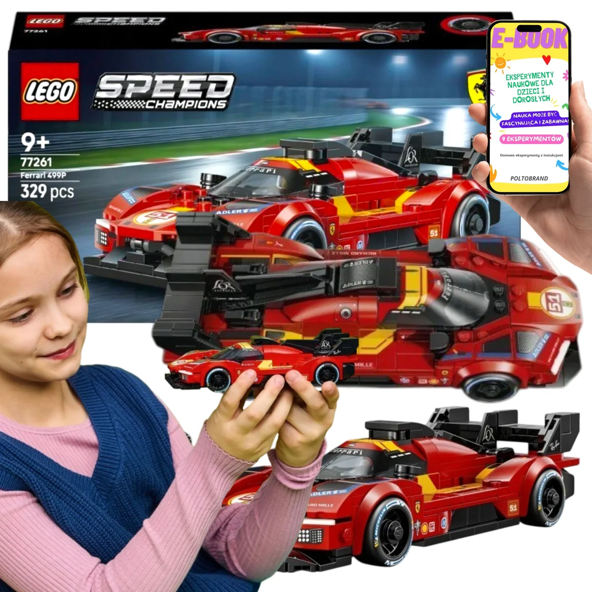 LEGO SPEED CHAMPIONS Ferrari 499P dla dziecka 9 10 11 lat 77261 LEGO PREZENT DLA SYNA CÓRKI WNUKA WNUCZKI