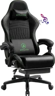 Fotele gamingowe - GTPLAYER Fotel gamingowy ACE PRO, ergonomiczny fotel biurowy z odchylanymi podłokietnikami i podnóżkiem, głośniki Hi-Fi, imponująca atmosfera dźwięku, zielony - miniaturka - grafika 1