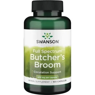 SWANSON Butcher's Broom (Ruszczyk kolczasty) 470mg - (100 kap) FF35-99885 - Włosy, skóra, paznokcie - miniaturka - grafika 1