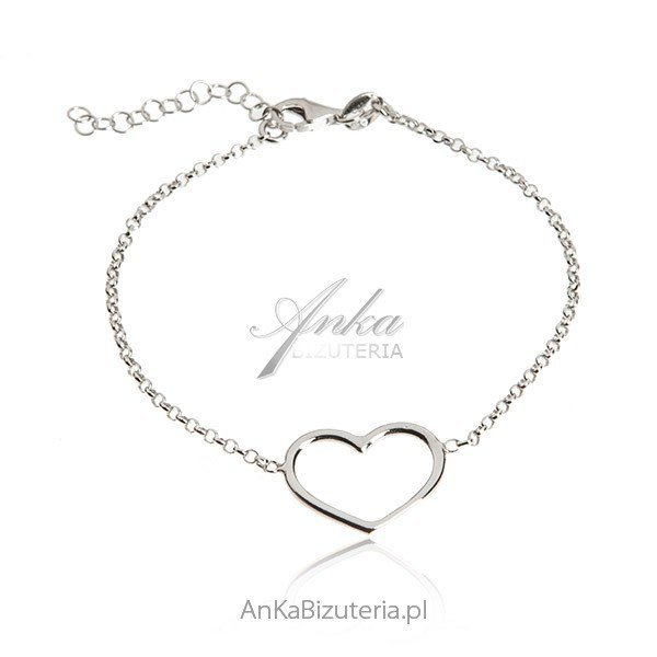 ankabizuteria.pl Bransoletka srebrna SERCE