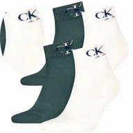 Skarpetki męskie - Calvin Klein Skarpetki 2 Pary 39-42 Skarpetki Ck Zielona Biała Męskie - miniaturka - grafika 1