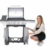 Grille gazowe - GRILL GAZOWY DEKRAFT INOX PREMIUM 4+1 (11,2+ 2,5 kW) - RUSZT ŻELIWNY+POKROWIEC - miniaturka - grafika 1