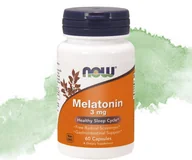 Suplementy naturalne - MELATONIN (melatonina) 3mg 60 kapsułek NOW Foods - miniaturka - grafika 1