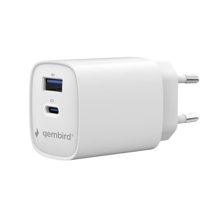 Ładowarka Gembird GEMBIRD Szybka ładowarka USB 2-portowa 1xUSB-C + 1x USB-A 45 W biala TA-UC-1A1C-PD45-01-W