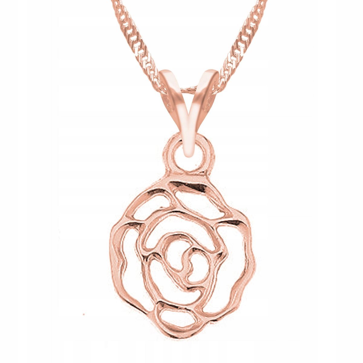 Naszyjnik Pozłacany z Kwiatem Natura Różą Kwiat Kwiatek Flower SREBRO 925