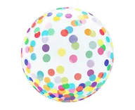 Balony i akcesoria - Godan Balon kryształowy z nadrukiem kolorowego konfetti  - 45 cm - 1 szt. - miniaturka - grafika 1