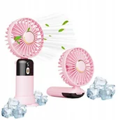 Gadżety USB - Mały wentylator biurkowy USB 5 trybów Supero Mini Hand Held Fan S02 różowy - miniaturka - grafika 1