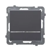 Wyłączniki światła i elektryczne - LEDart jednobiegunowy z podświetleniem niebieskim, Ospel SONATA ŁP-1RS/m/33, bez ramki, kolor czarny metalik - miniaturka - grafika 1