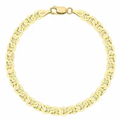 Bransolety męskie - OPRAVA POZŁACANA SREBRNA BRANSOLETKA GUCCI 925 585 - 5,5MM 22cm MASYWNA MĘSKA ZŁOTA - miniaturka - grafika 1