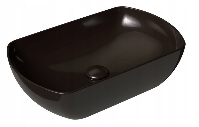 Ravak Prostokątna umywalka ceramiczna nablatowa Uni 500 O czarna 1szt