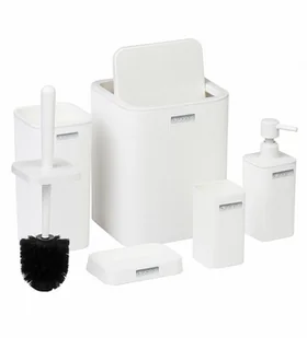 Zestaw łazienkowy 5 el Kely Square white - Akcesoria łazienkowe - miniaturka - grafika 1