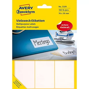 Avery Zweckform zweckform Mini etykiety w arkuszach do opisywania ręcznego 76 x 39mm białe 192 sztuki - Etykiety samoprzylepne i bloki etykiet - miniaturka - grafika 1