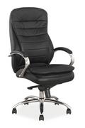 Fotele i krzesła biurowe - Fotel biurowy Q-154 czarny/skóra naturalna - miniaturka - grafika 1