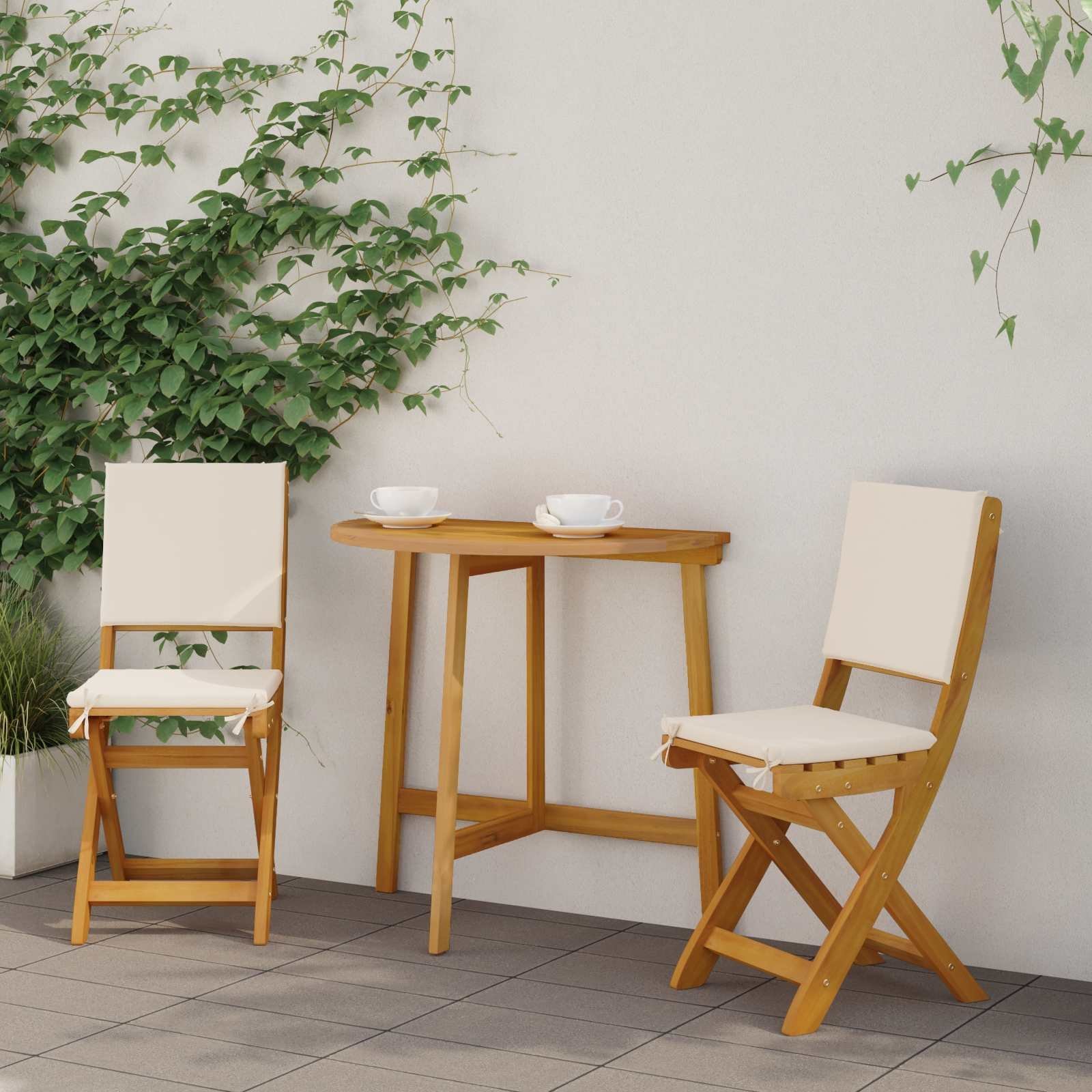 vidaXL vidaXL Krzesła Bistro na Zewnątrz 2 pcs kremowobiały 38 x 46 x 85 cm