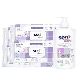 SENI MAXI Chusteczki, 4x52szt + krem do rąk, 500ml - Chusteczki nawilżane - miniaturka - grafika 1