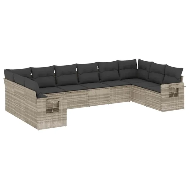 Modułowy zestaw mebli ogrodowych jasnoszary z poduszkami 62 x 62 x 69 cm