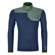 Kurtki i kamizelki sportowe męskie - Ortovox, Fleece Light Zip Neck, kurtka, męska, ciemnoniebieska - miniaturka - grafika 1