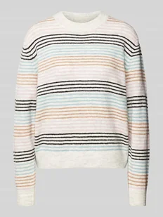 Sweter z dzianiny o kroju regular fit ze wzorem w paski - Swetry damskie - miniaturka - grafika 1