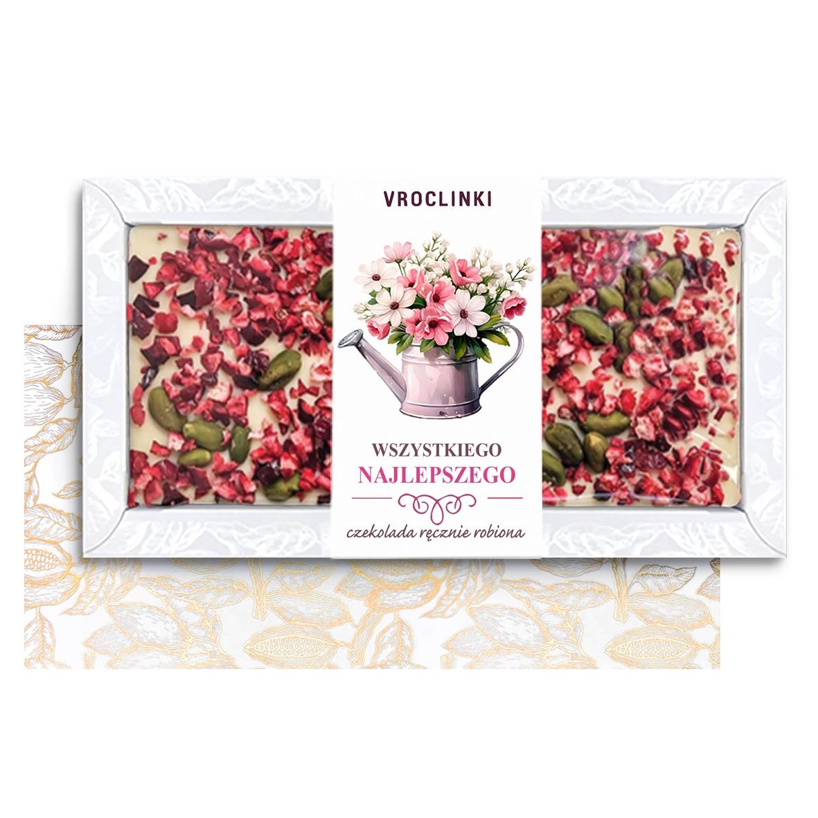 Czekolada Biała z Żurawiną i Pistacjami na Imieniny (80g)