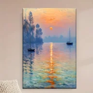 Inne - TEMU 1 szt., Obraz na płótnie — bez ramienia, Impresja wschodu słońca Van Gogha, Dekoracja ścienna, Salon, , Biuro, Kawiarnia, Bar, Abstrakcyjne - miniaturka - grafika 1
