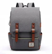 Plecaki - Plecak MIEJSKI SZARY VINTAGE - miniaturka - grafika 1