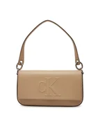Torebki damskie - Calvin Klein Jeans Torebka Sculpted Flap Shoulder Pouch25 LV04K3148G Beżowy - miniaturka - grafika 1