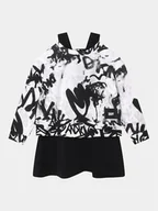 Sukienki i spódniczki dla dziewczynek - DKNY Sukienka dzianinowa D32888 D Czarny Regular Fit - miniaturka - grafika 1