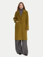 Płaszcze damskie - United Colors Of Benetton Płaszcz wełniany 28F7DN082 Zielony Regular Fit - miniaturka - grafika 1