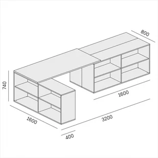 PLAN Zestaw BLOCK B02, biały/naturalny dąb 611441 - Zestawy mebli biurowych - miniaturka - grafika 3