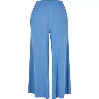 Spodnie damskie - Urban Classics Damskie spodnie Modal Culotte, szerokie spodnie 3/4 z elastycznym pasem, dostępne w wielu kolorach, rozmiary XS - 5XL, niebieski poziomy., M - grafika 1