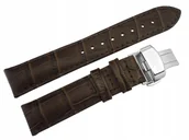 Akcesoria do zegarków - Pasek Atlantic 20 mm brązowy skórzany zapięcie motylkowe - miniaturka - grafika 1