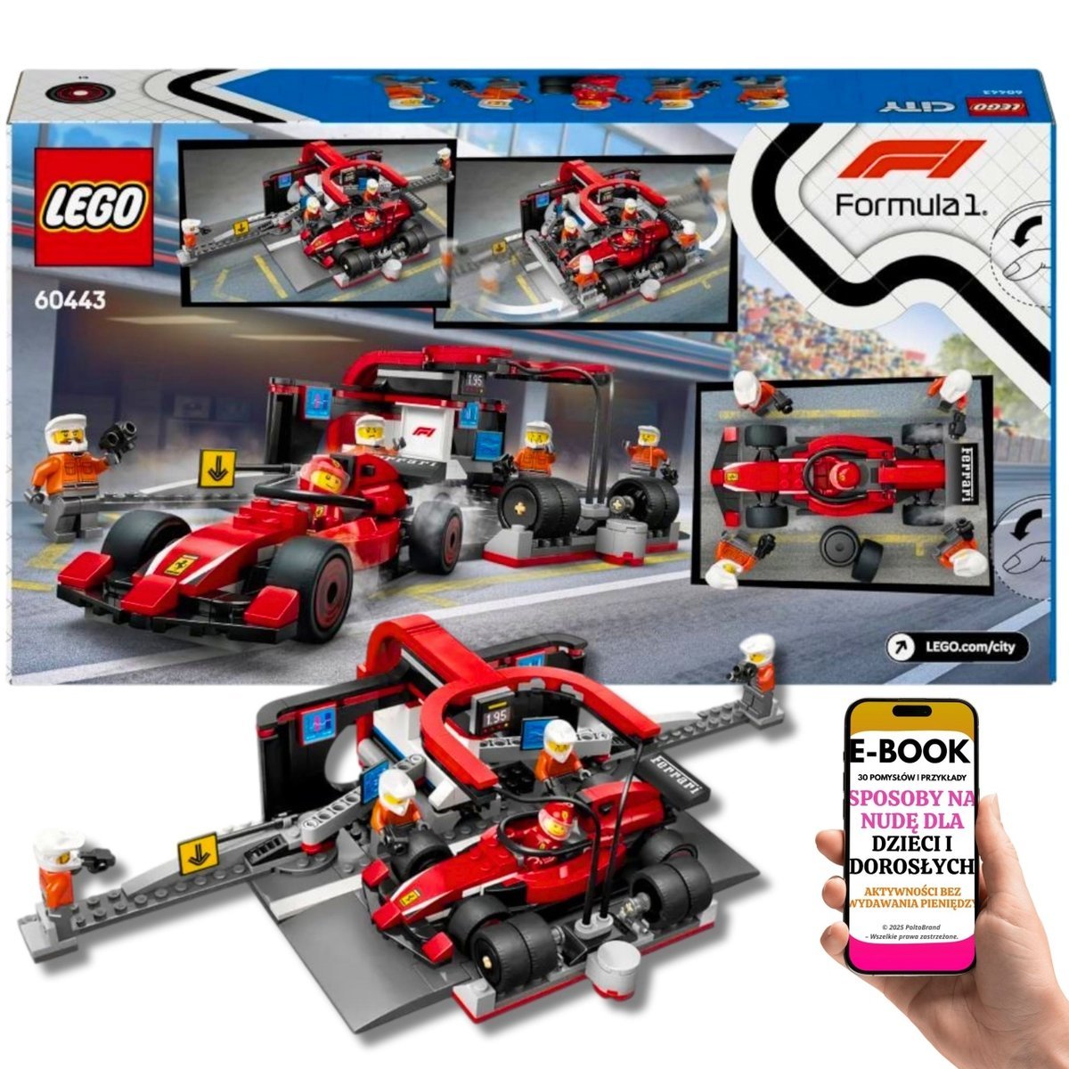 LEGO F1 Na Pełnym Gazie – LEGO® City Ferrari + Załoga Pit Stopu (60443) KLOCKI PREZENT + EBOOK-3