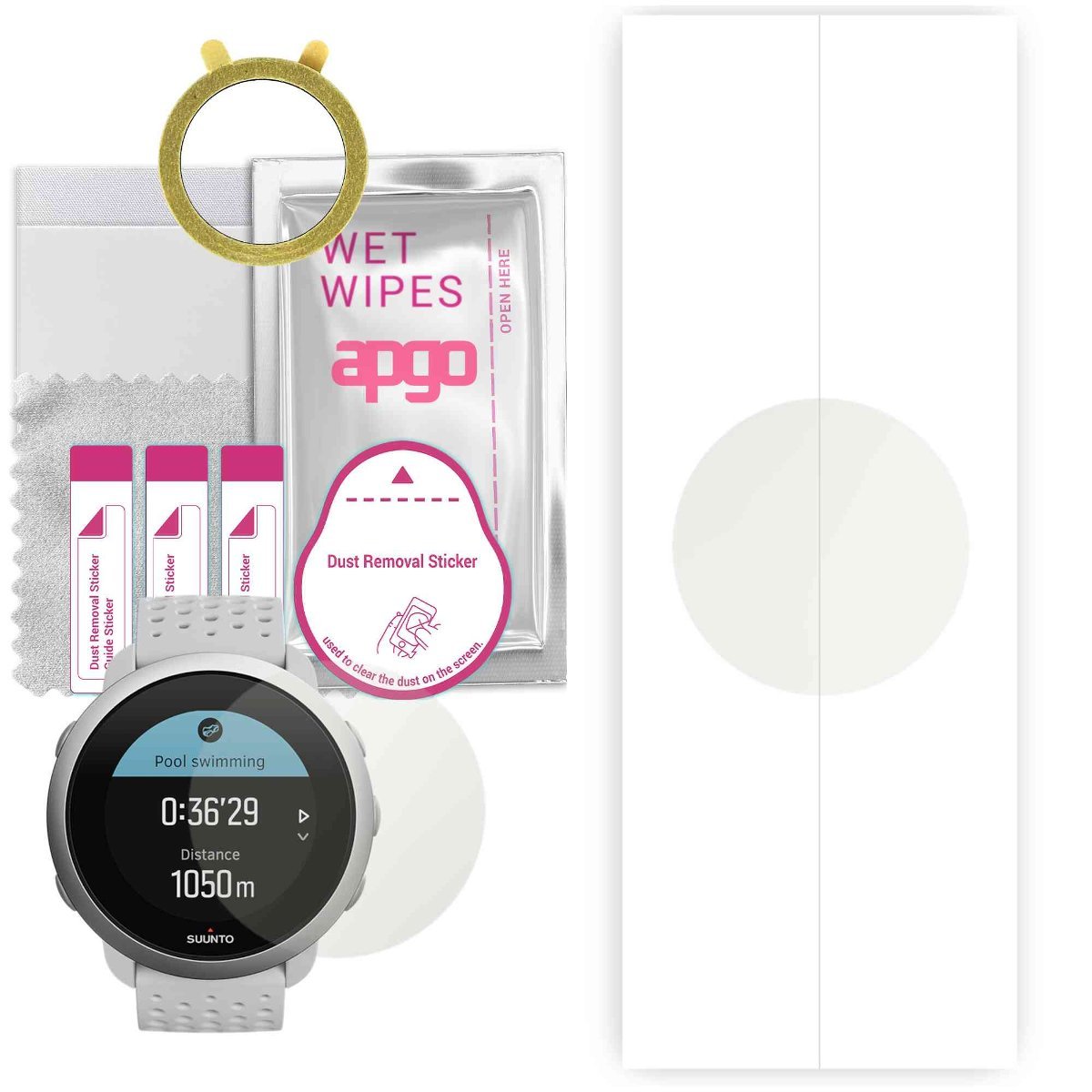 1x Folia hydrożelowa MATOWA do Suunto 3 - apgo Smartwatch Hydrogel MATTE Protection Ochrona na ekran smartwatcha