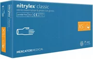Rękawiczki jednorazowe - Mercator Medical, Rękawice Nitrylowe Nitrylex Classic Blue Txt, Xs, 100 Sztuk - miniaturka - grafika 1