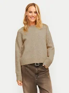 Swetry damskie - JJXX Sweter Milly 12261123 Beżowy Regular Fit - miniaturka - grafika 1