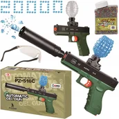 Zabawki militarne - PISTOLET ELEKTRYCZNY NA KULKI ŻELOWE WODNE GLOCK AUTOMAT TŁUMIK ZESTAW - miniaturka - grafika 1