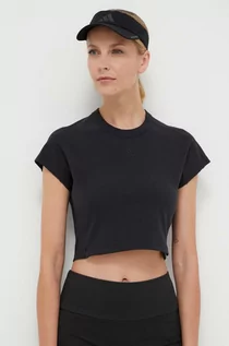 Koszulki sportowe damskie - adidas t-shirt damski kolor czarny - grafika 1
