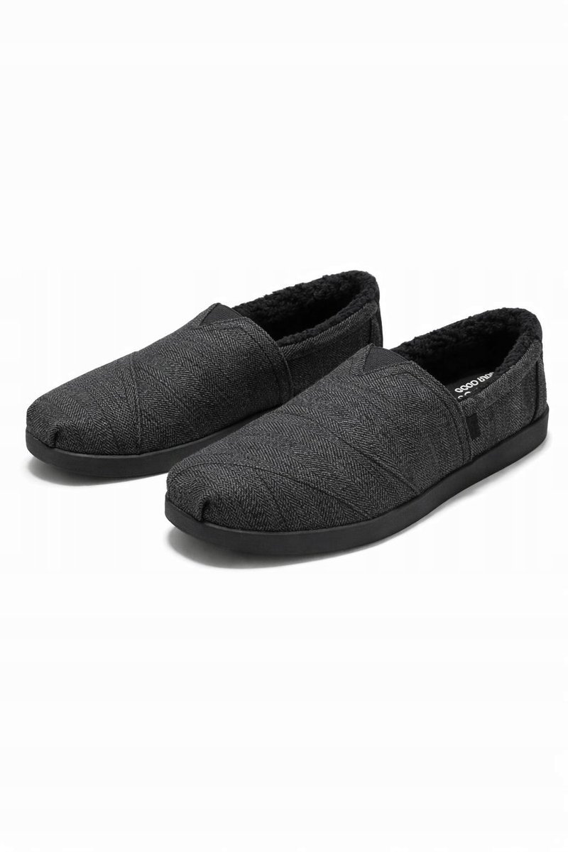 TOMS CZARNE MĘSKIE KAPCIE Z WEŁNIANYM OCIEPLENIEM 42 6IA