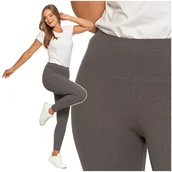 Legginsy - Długie Legginsy Damskie w Prążek Wysoki Stan Kryjące Wygodne MORAJ S/M - miniaturka - grafika 1